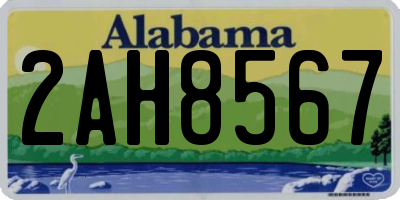 AL license plate 2AH8567