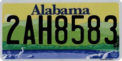 AL license plate 2AH8583