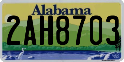 AL license plate 2AH8703