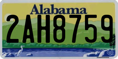 AL license plate 2AH8759