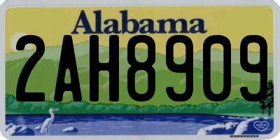 AL license plate 2AH8909