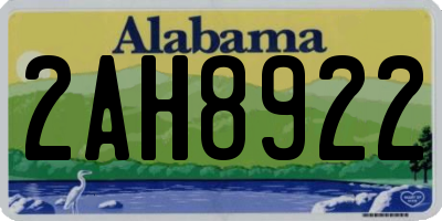 AL license plate 2AH8922