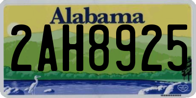AL license plate 2AH8925