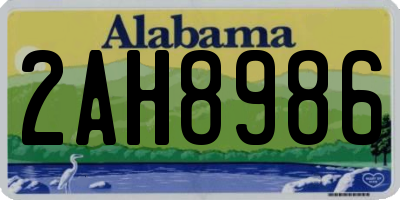 AL license plate 2AH8986