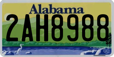 AL license plate 2AH8988