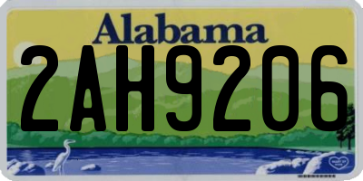 AL license plate 2AH9206