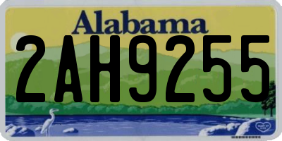 AL license plate 2AH9255
