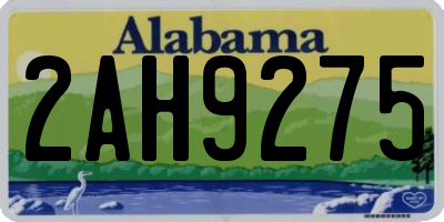 AL license plate 2AH9275
