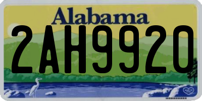 AL license plate 2AH9920