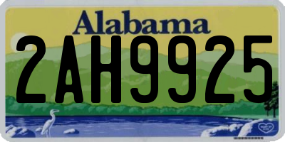 AL license plate 2AH9925