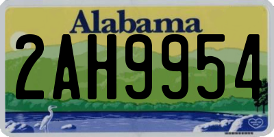 AL license plate 2AH9954
