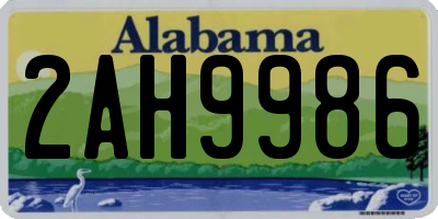 AL license plate 2AH9986
