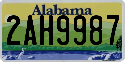 AL license plate 2AH9987