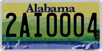 AL license plate 2AI0004
