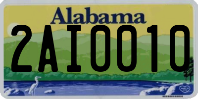 AL license plate 2AI0010