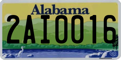 AL license plate 2AI0016