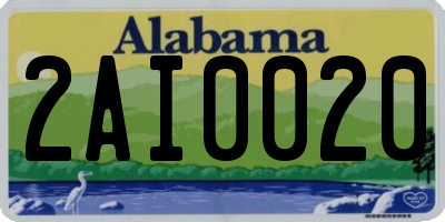 AL license plate 2AI0020