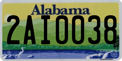 AL license plate 2AI0038