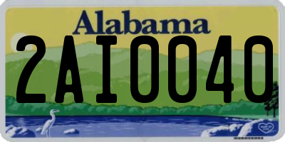 AL license plate 2AI0040