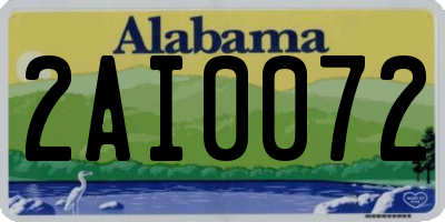 AL license plate 2AI0072