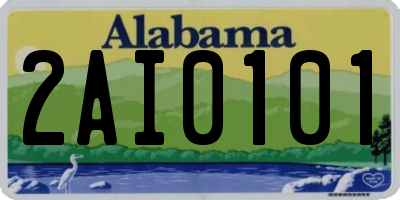 AL license plate 2AI0101