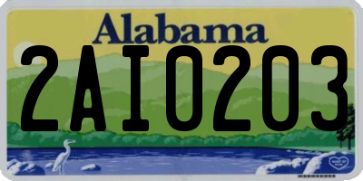 AL license plate 2AI0203