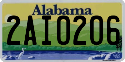 AL license plate 2AI0206