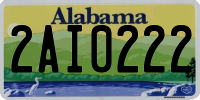 AL license plate 2AI0222