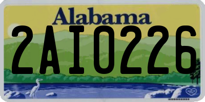 AL license plate 2AI0226