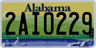 AL license plate 2AI0229