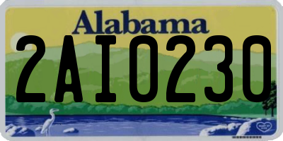 AL license plate 2AI0230