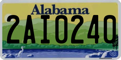 AL license plate 2AI0240