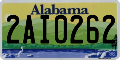 AL license plate 2AI0262