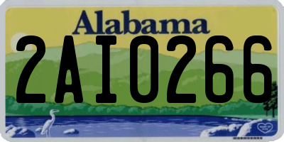 AL license plate 2AI0266