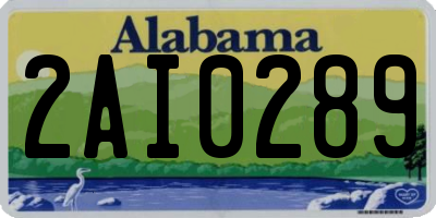 AL license plate 2AI0289