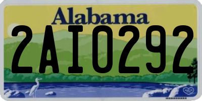AL license plate 2AI0292
