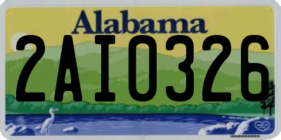 AL license plate 2AI0326
