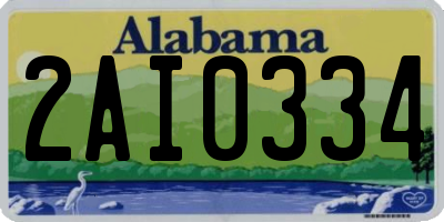 AL license plate 2AI0334