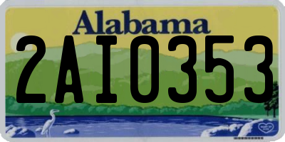 AL license plate 2AI0353