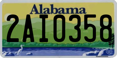 AL license plate 2AI0358