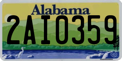 AL license plate 2AI0359