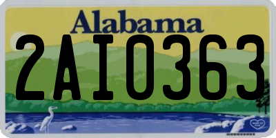AL license plate 2AI0363