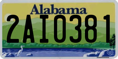 AL license plate 2AI0381
