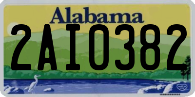 AL license plate 2AI0382
