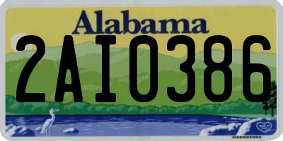 AL license plate 2AI0386