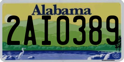 AL license plate 2AI0389