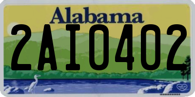AL license plate 2AI0402