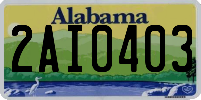 AL license plate 2AI0403