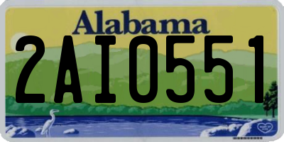 AL license plate 2AI0551