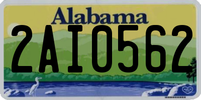 AL license plate 2AI0562